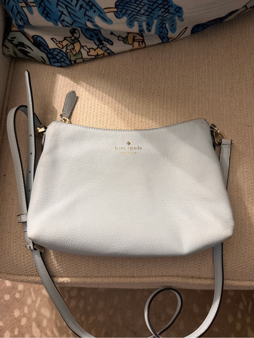 Kate Spade Pebbled Leather Crossbody Bag in Light Blue